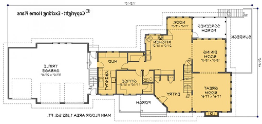 House Plan E1101-10 Main Floor Plan REVERSE