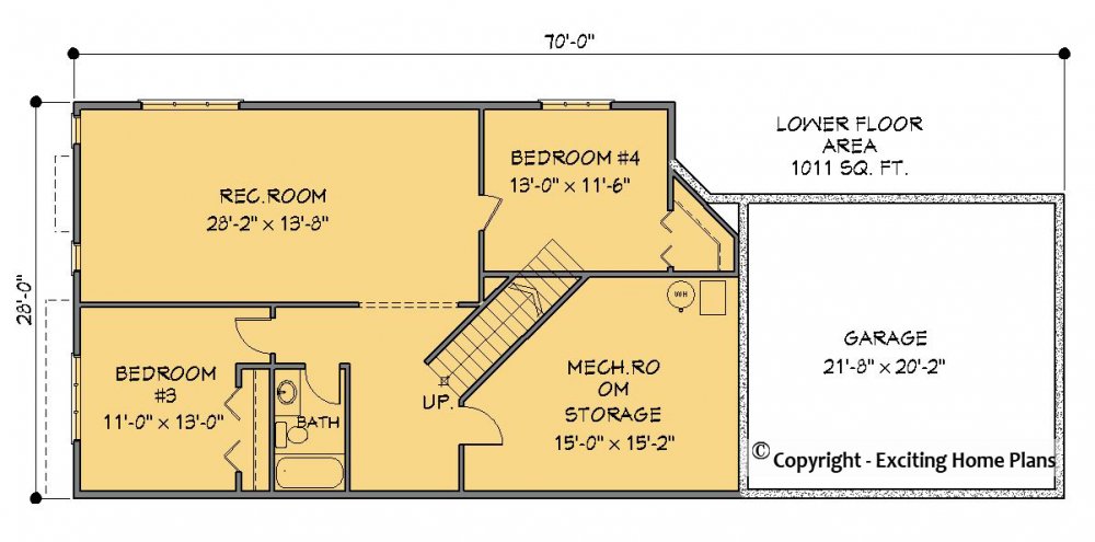 House Plan E1533-10 Lower Floor Plan