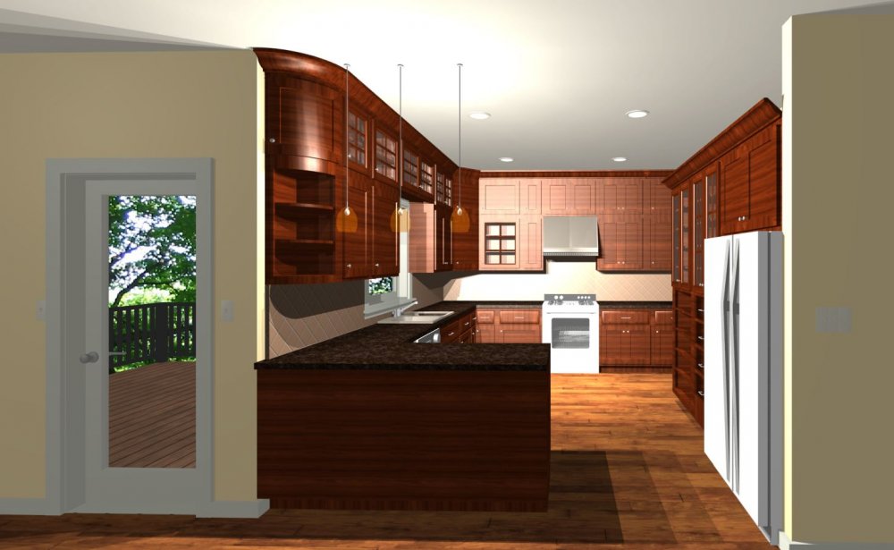 House Plan E1276 - 10 Interior Kitchen 3D Area