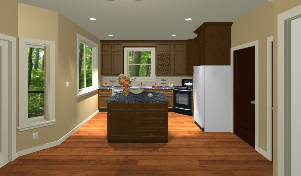 House Plan E1141-10 Interior Kitchen 3D Area