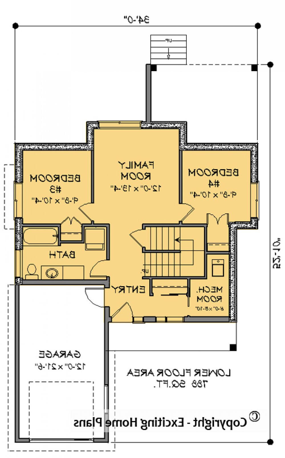 House Plan E1723-10 Main Floor Plan REVERSE