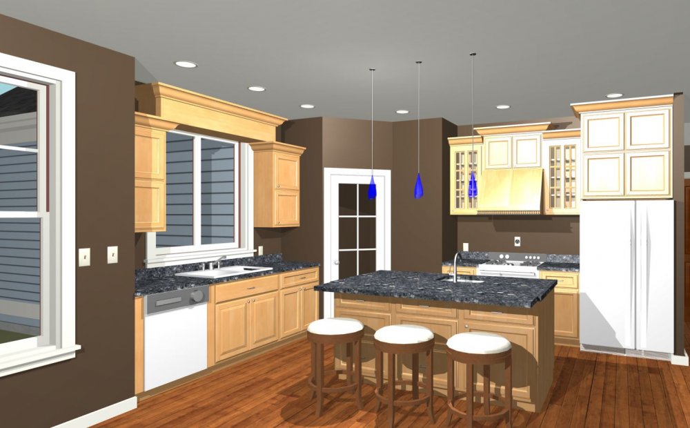 House Plan E1631-10 Interior Kitchen 3Dr Area