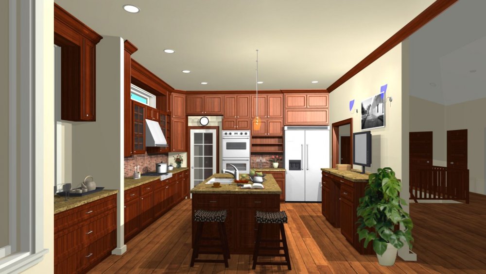 House Plan E1235-10 Interior Kitchen 3D Area