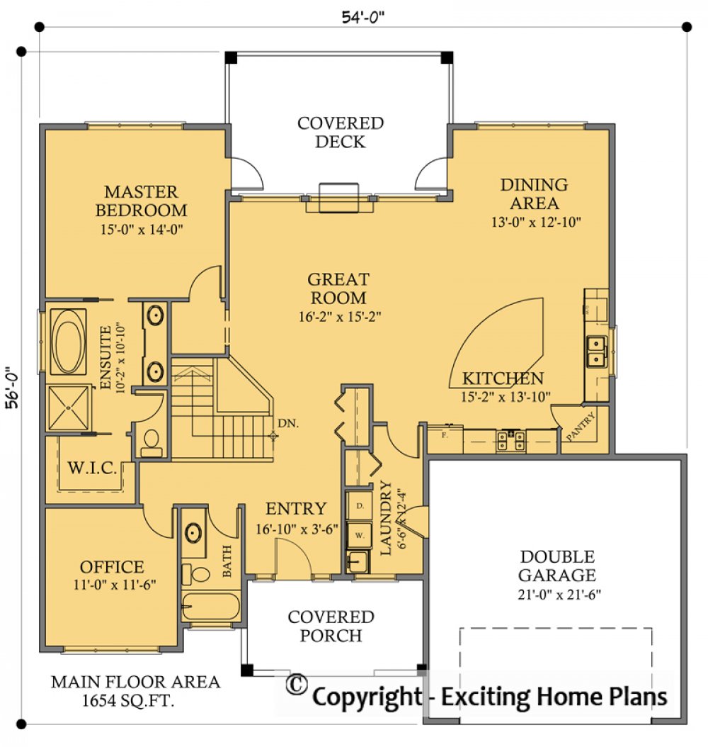 House Plan E1078-10 Main Floor Plan