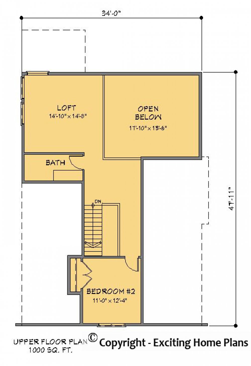 House Plan E1477-10 Upper Floor Plan