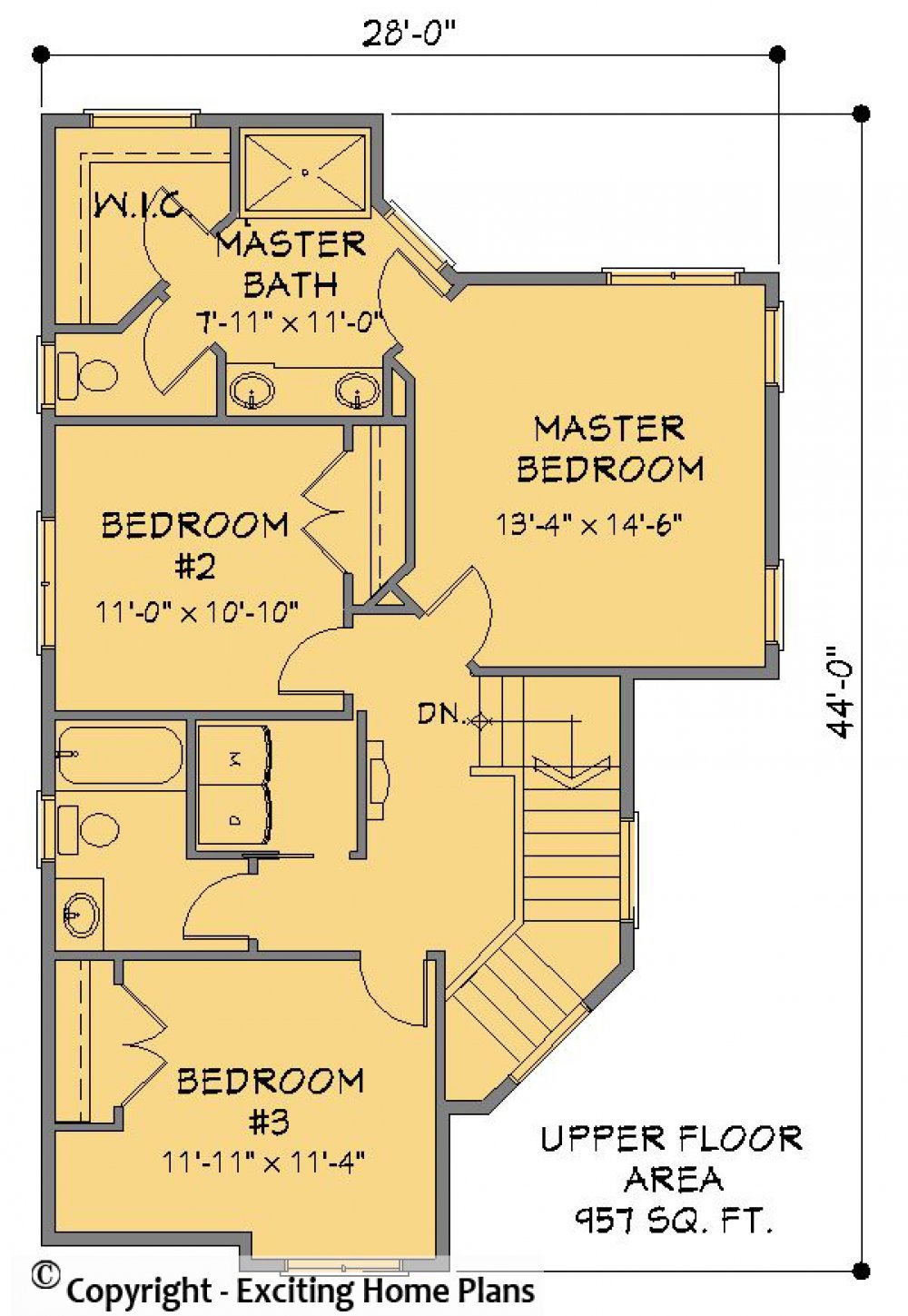 House Plan E1279-10  Upper Floor Plan