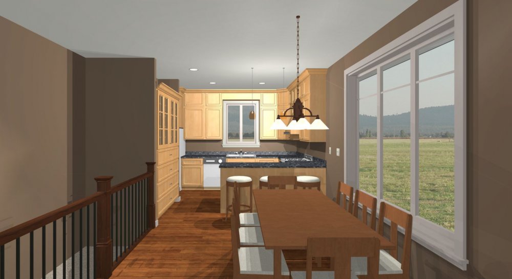House Plan E1514-10 Interior Kitchen 3D Area
