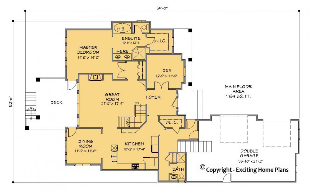 House Plan E1237-10  Main Floor Plan