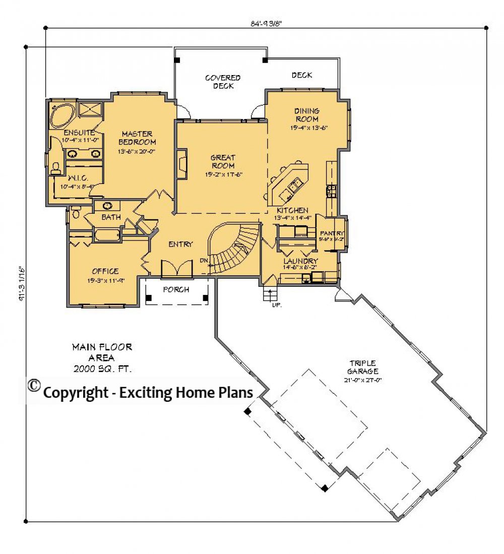 House Plan E1355-10  Main Floor Plan