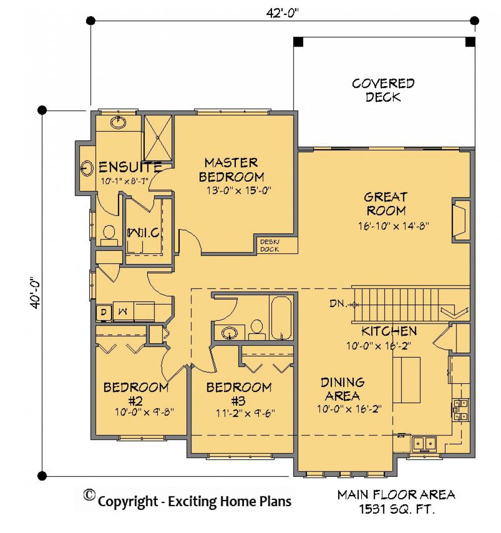 House Plan E1335-10  Main Floor Plan