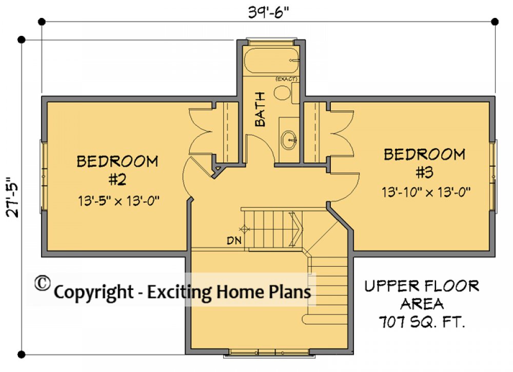 House Plan E1288-10 Upper Floor Plan
