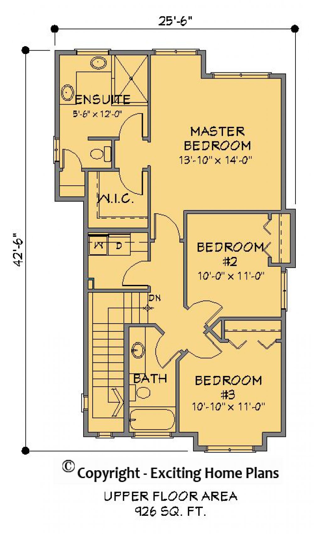 House Plan E1205-10 Upper Floor Plan