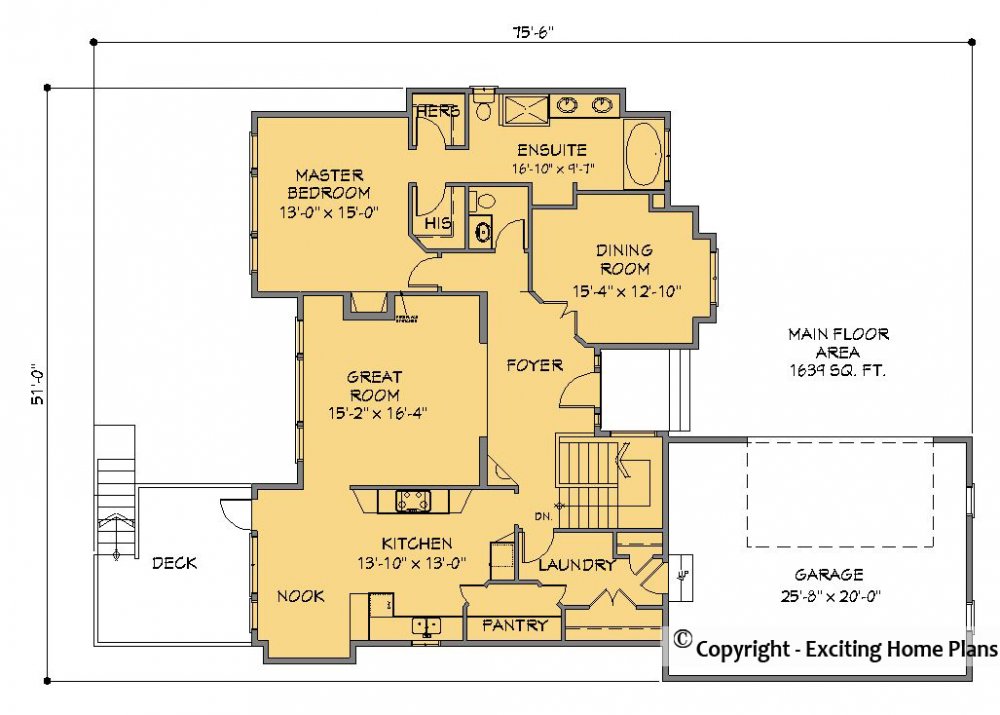 House Plan E1232-10 Main Floor Plan
