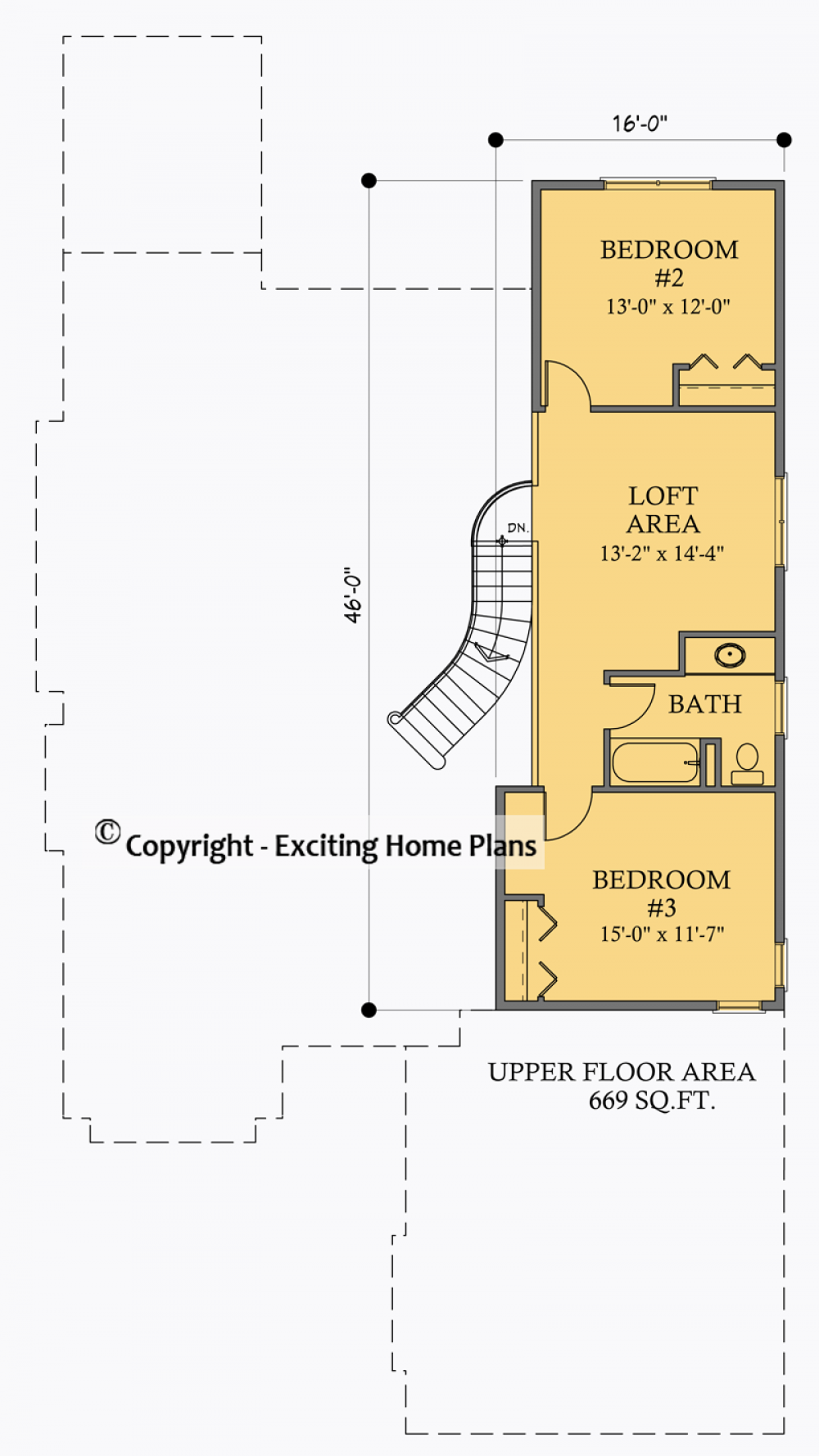 House Plan E1031-10  Upper Floor Plan