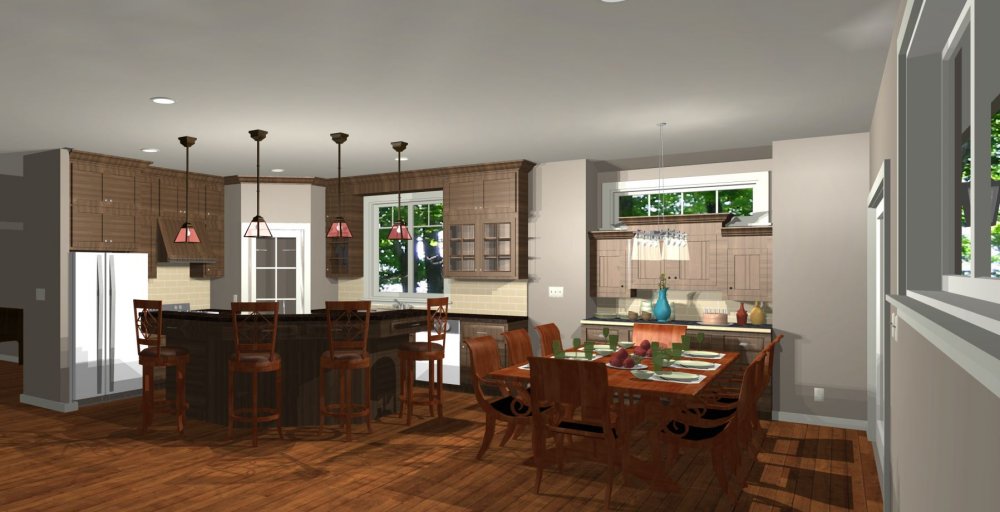 House Plan E1411-10 Interior Kitchen 3D Area