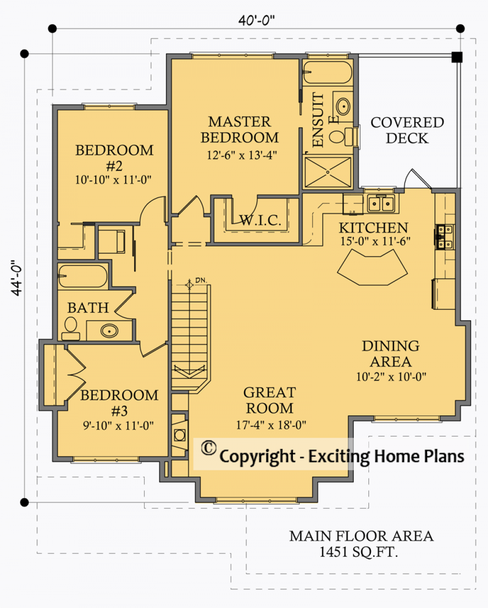 House Plan E1024-10 Main Floor Plan