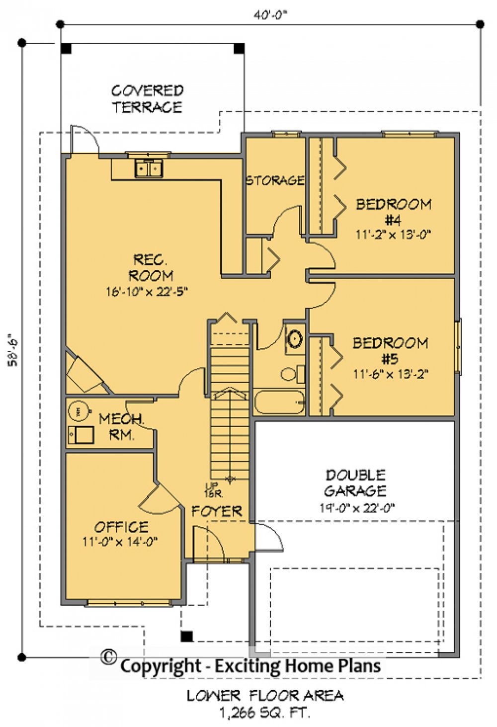 House Plan E1091-10 Lower Floor Plan