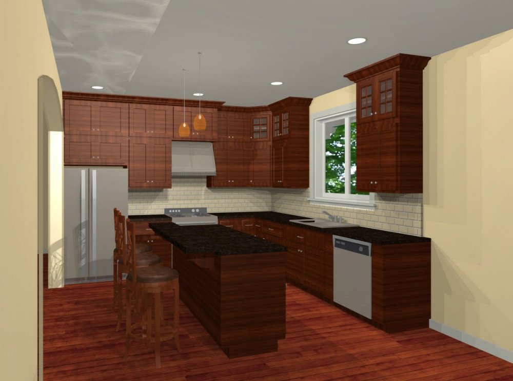 House Plan E1108-10 Interior Kitchen 3D Area