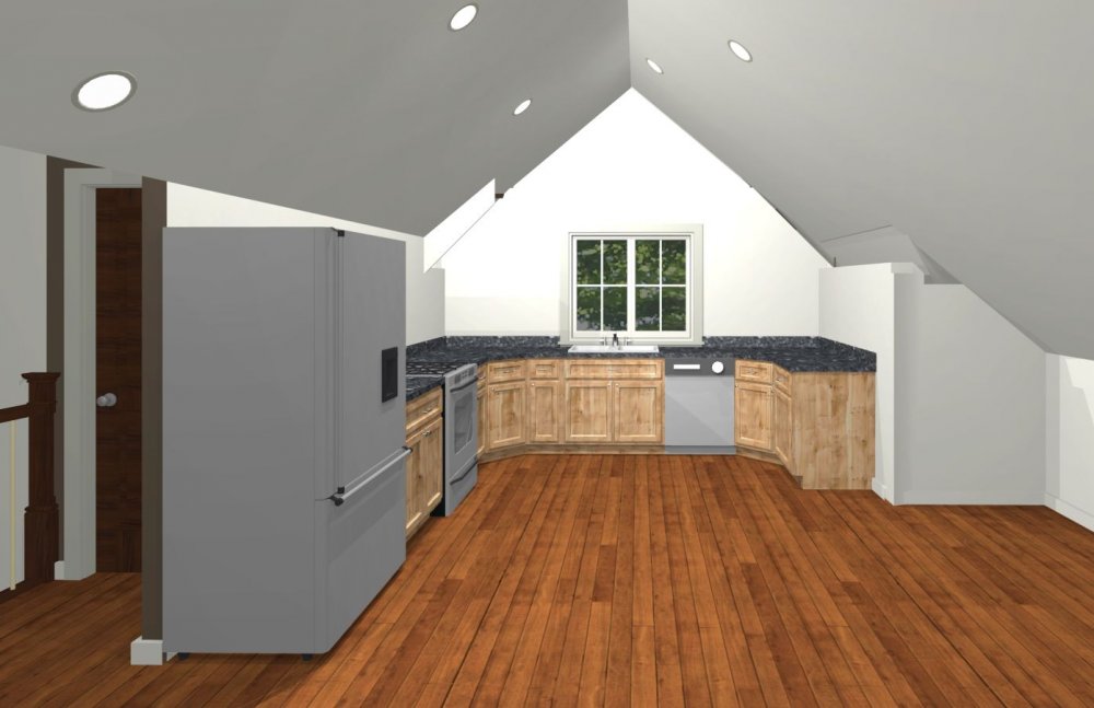 House Plan E1301-10 Interior Kitchen 3D Area