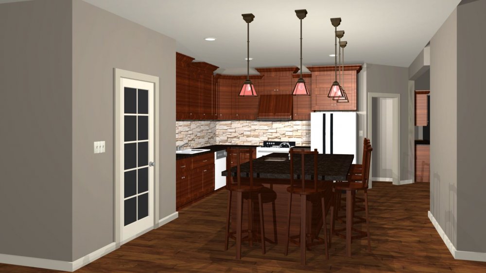 House Plan E1484-10 Interior Kitchen 3D Area