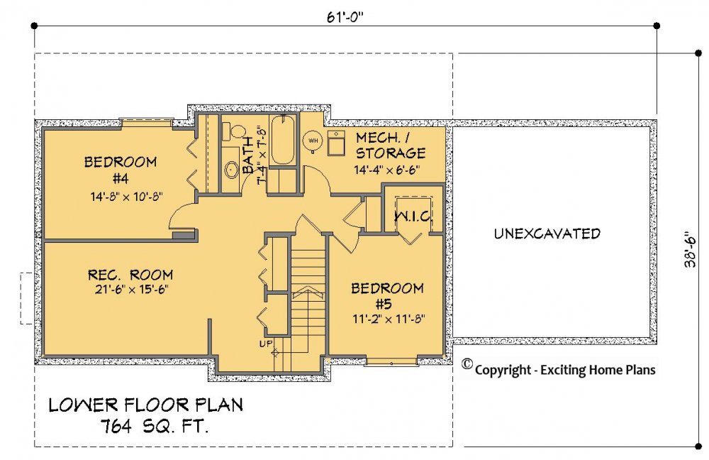 House Plan E1488-10 Lower Floor Plan