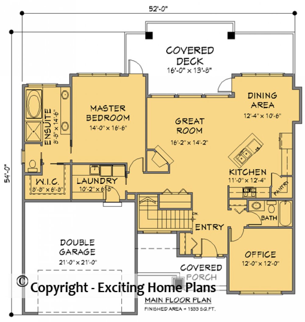 House Plan E1130-20 Main Floor Plan
