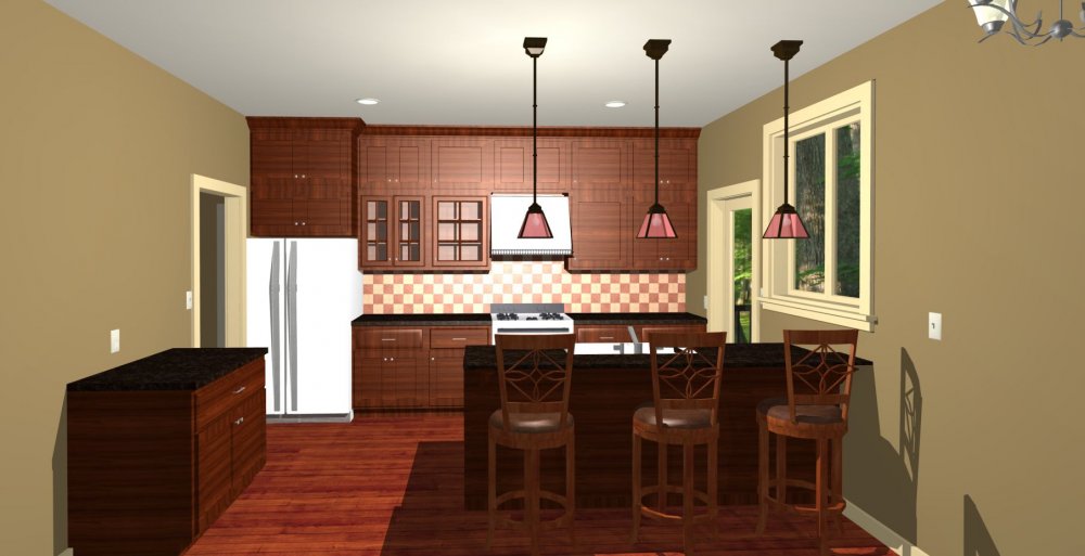 House Plan E1147-10 Interior Kitchen 3D Area