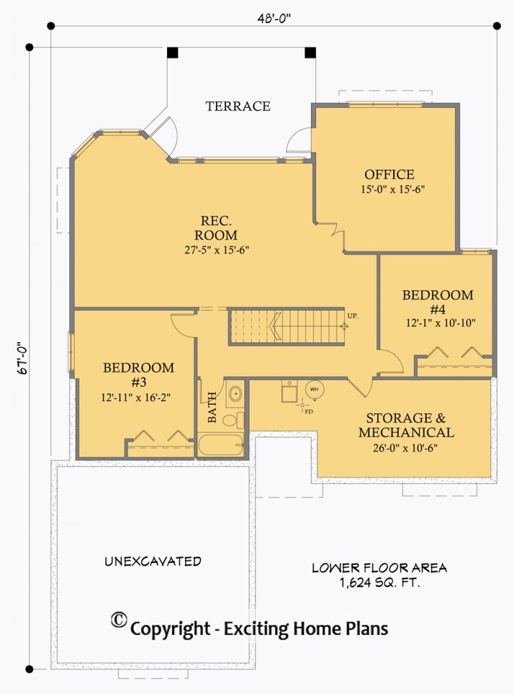 House Plan E1057-10 Lower Floor Plan