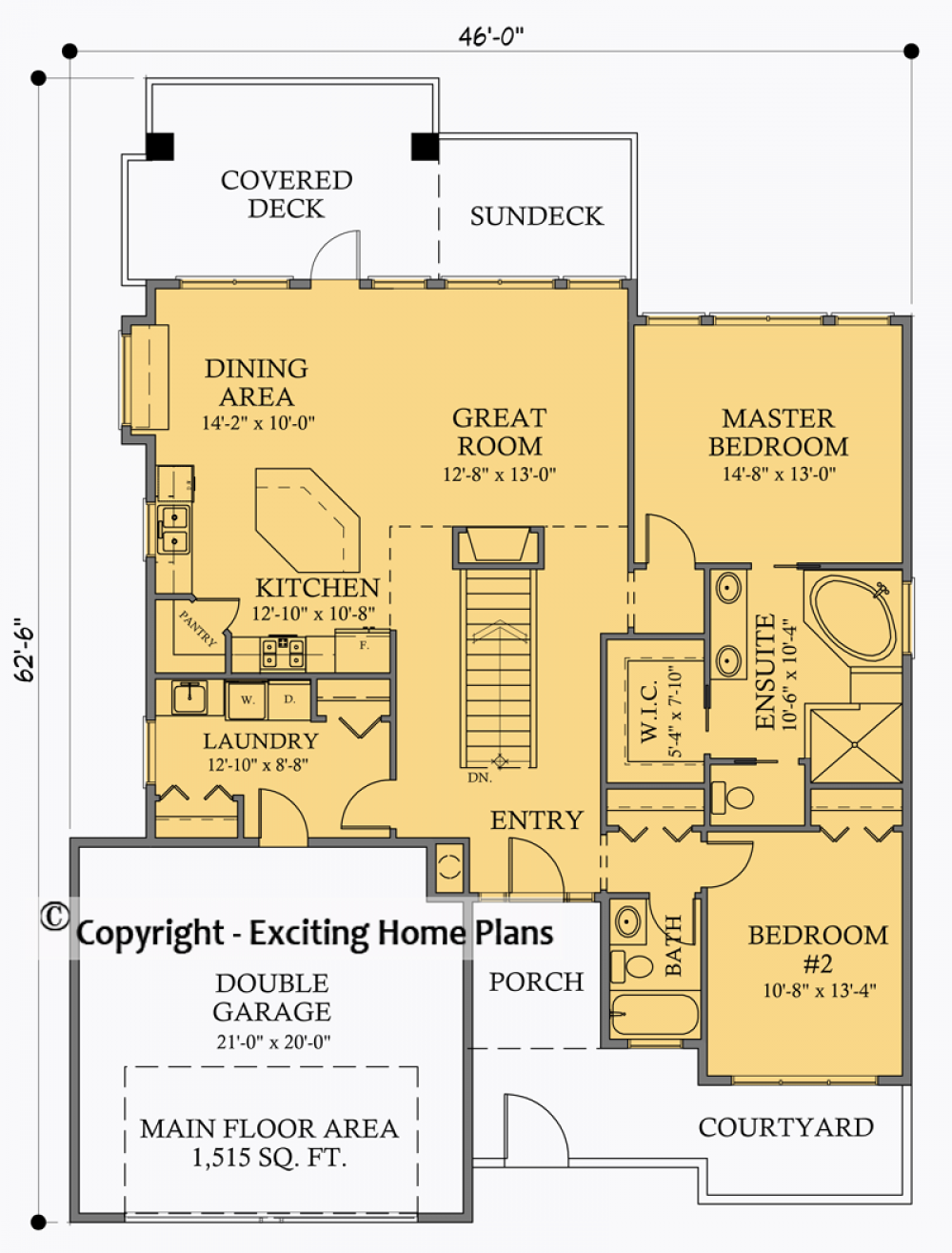 House Plan E1048-10 Main Floor Plan