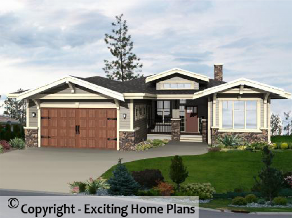 House Plan E1028-10 Exterior 3D View