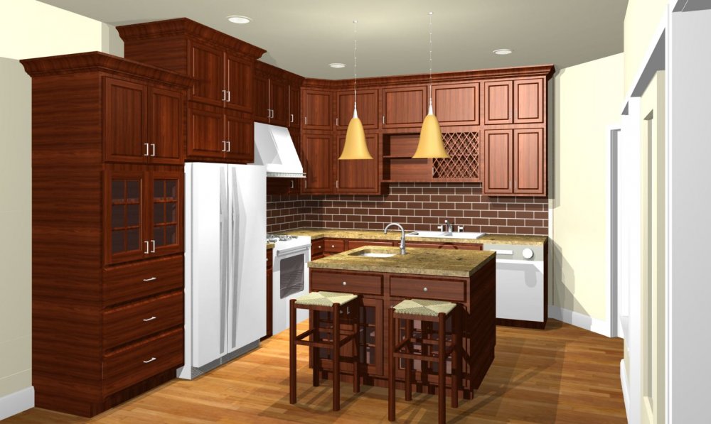 House Plan E1217-10 Interior Kitchen 3D Area