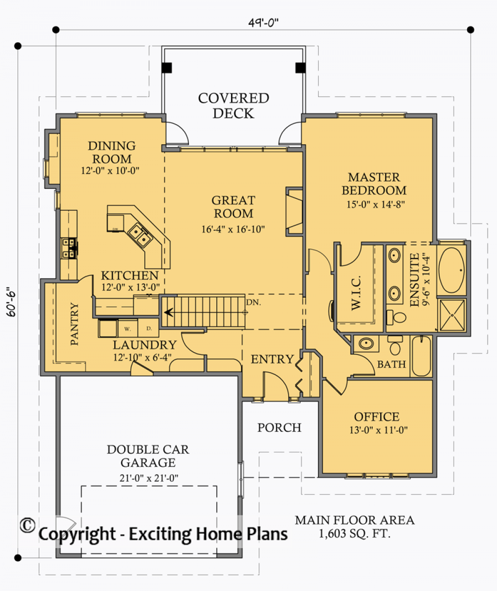 House Plan E1019-10 Main Floor Plan