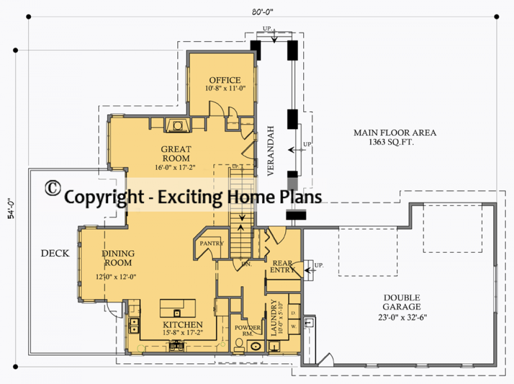 House Plan E1014-10 Main Floor Plan