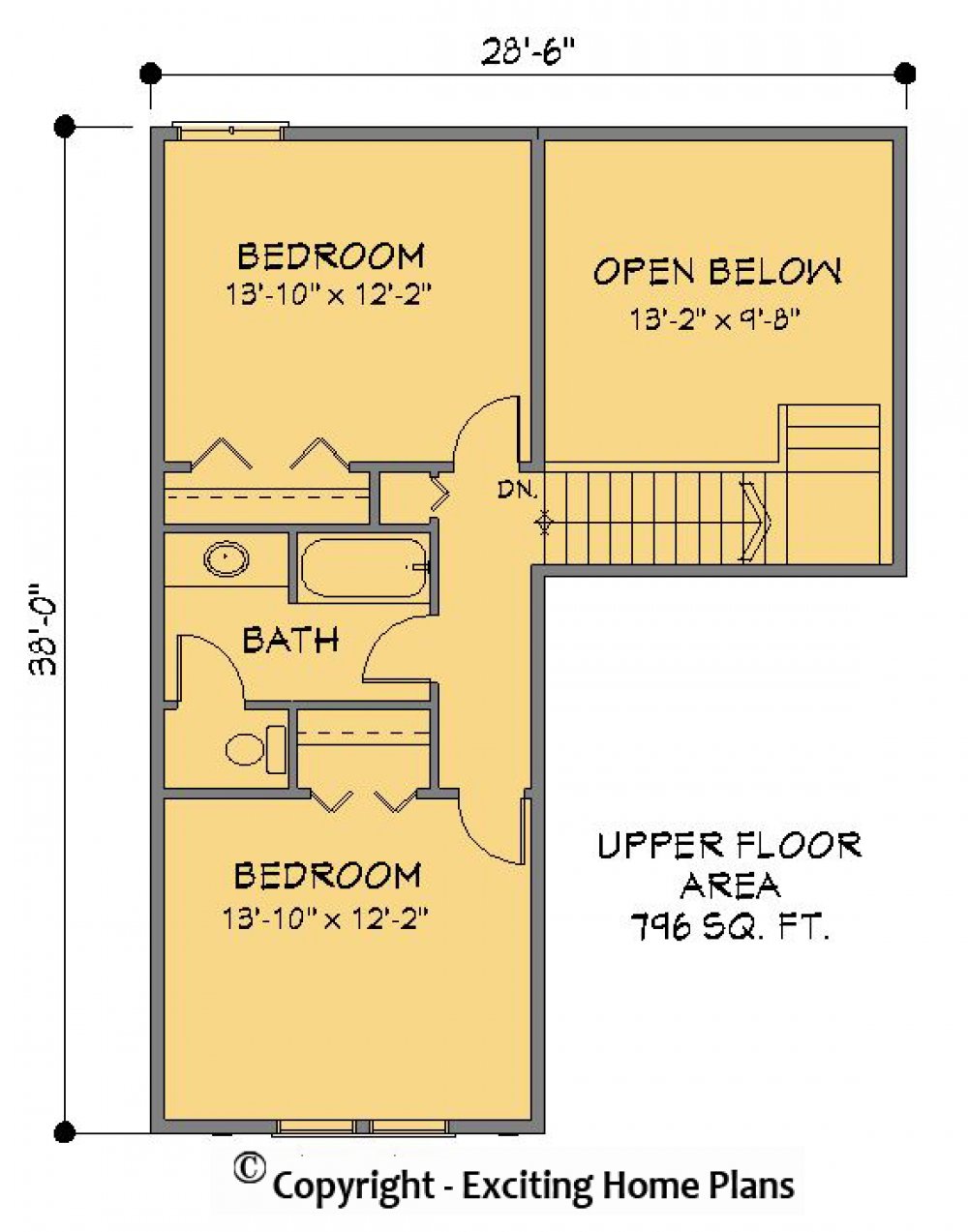 House Plan E1323-10 Upper Floor Plan