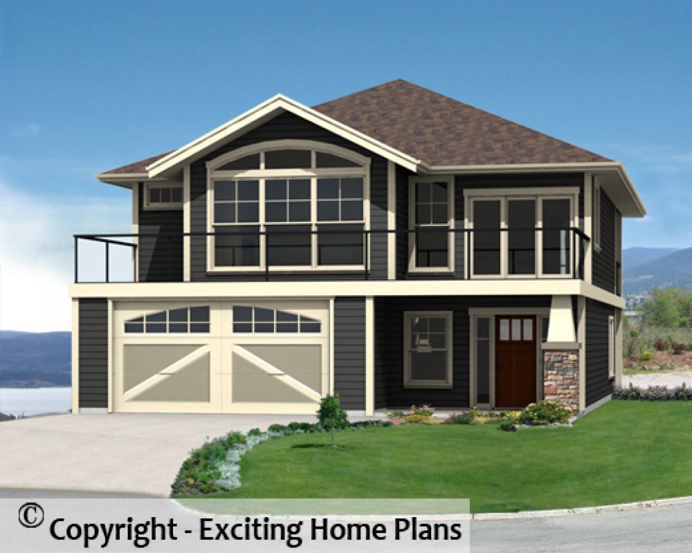 House Plan E1343-10 Front 3D View