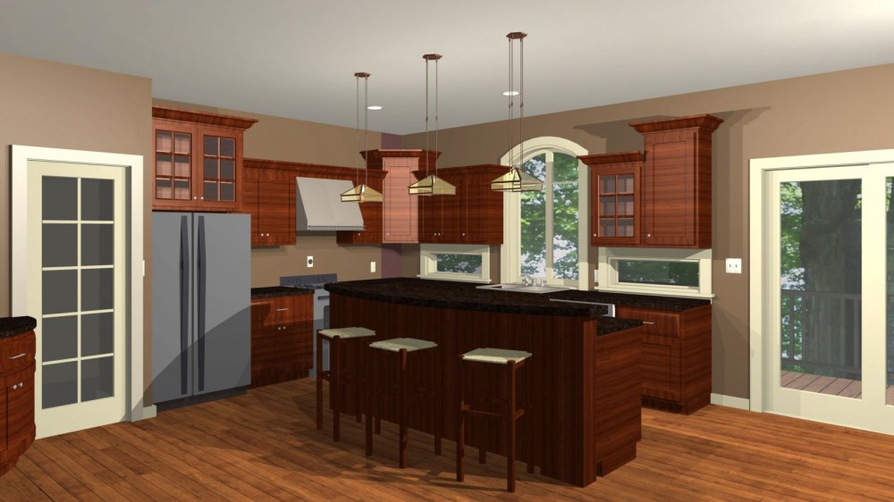 House Plan E1105-10 Interior Kitchen 3D Area
