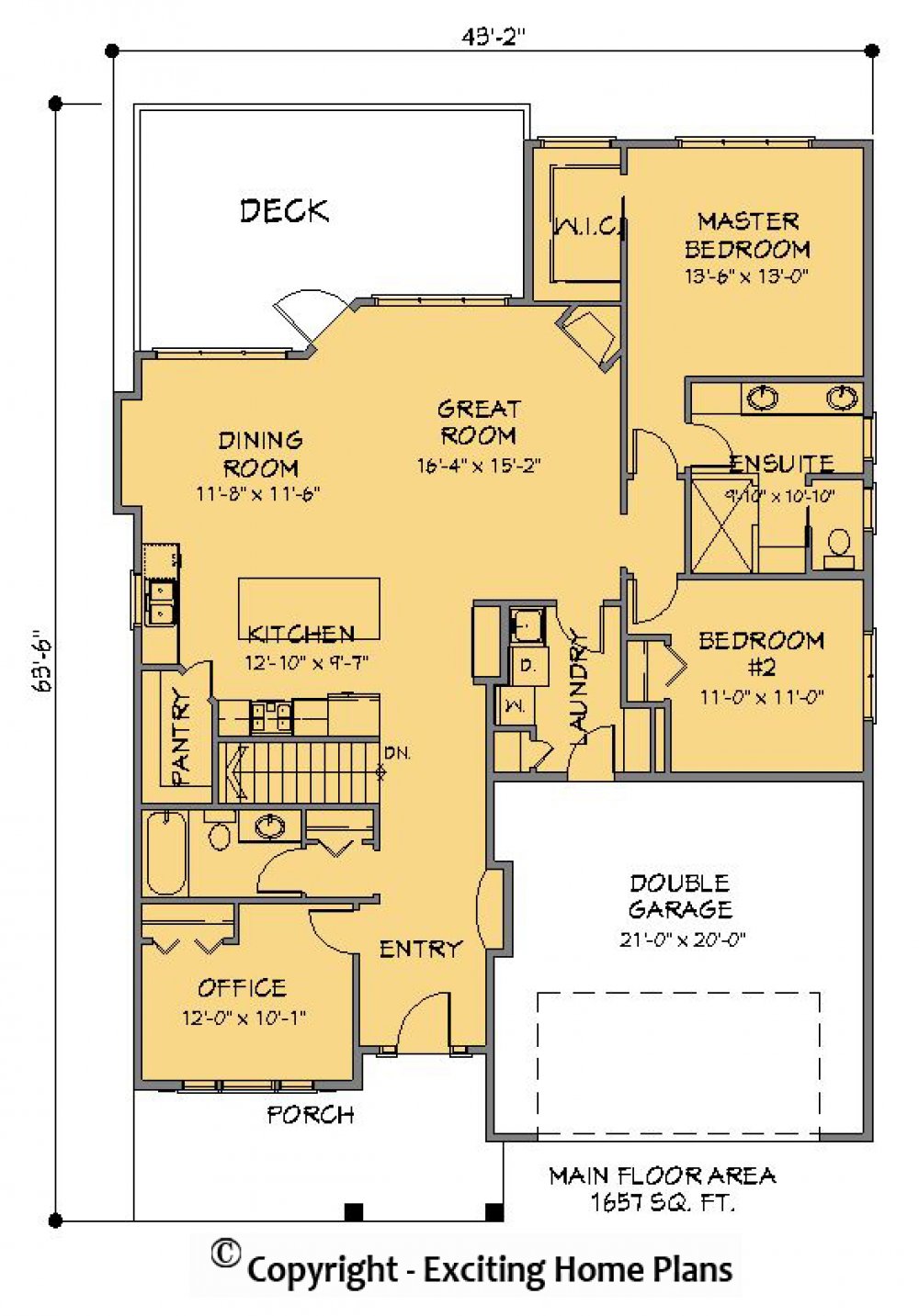 House Plan E1199-10 Main Floor Plan