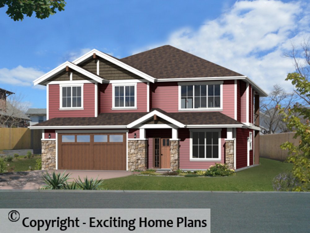 House Plan E1538-10 Front 3D View