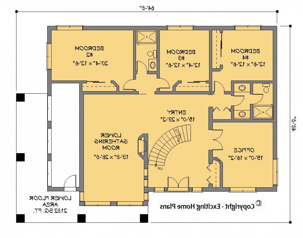 House Plan E1219-10 Lower Floor Plan REVERSE