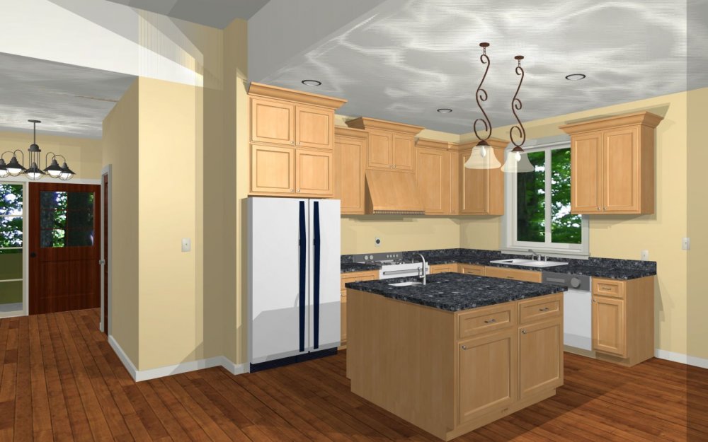 House Plan E1561-10 Interior Kitchen 3D Area
