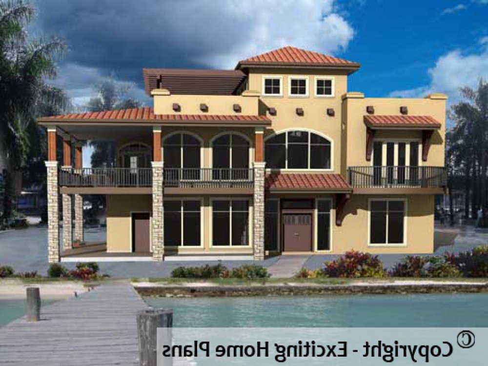 House Plan E1219-10 Exterior 3D View REVERSE