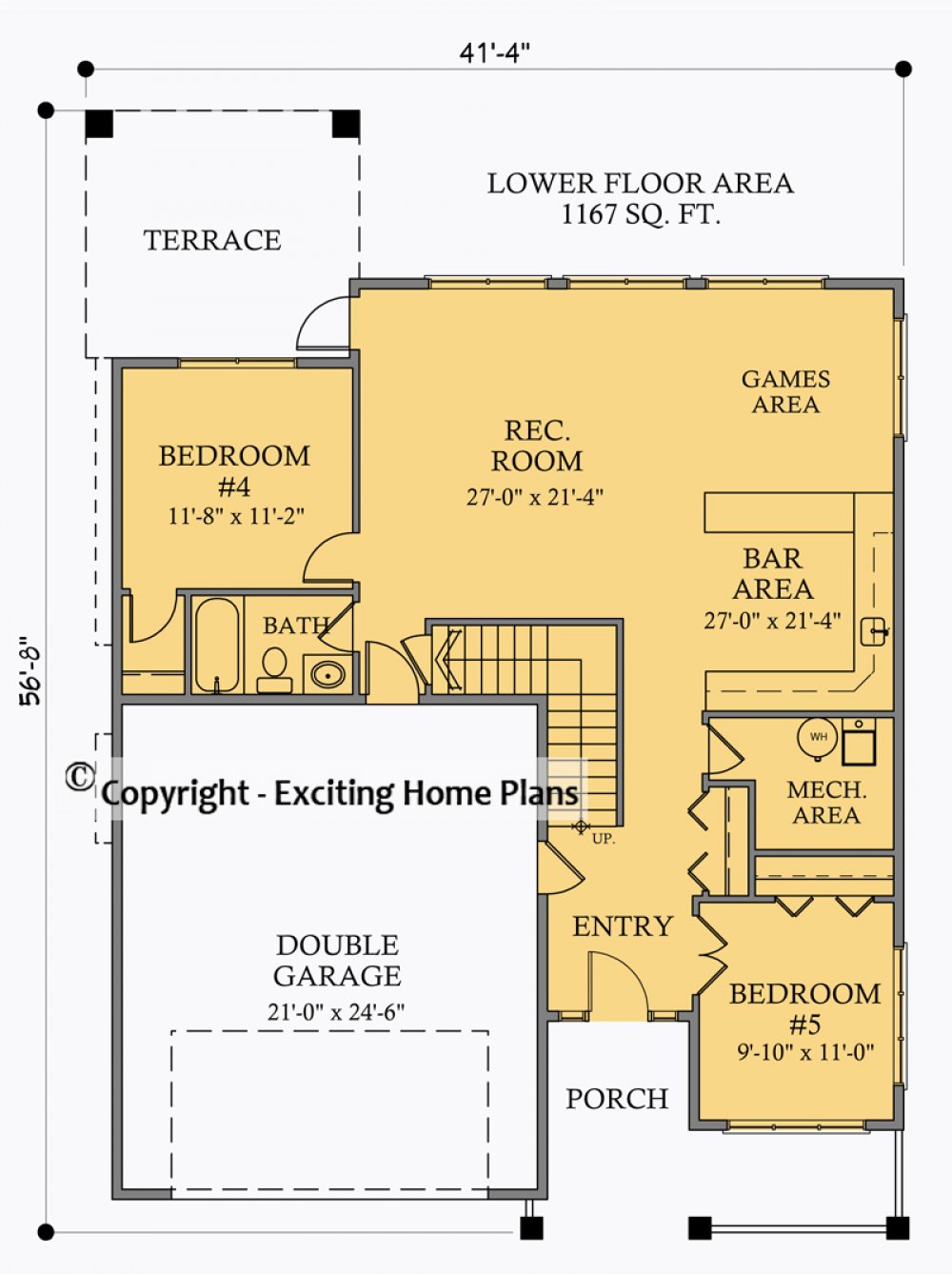 House Plan E1064-10 Lower Floor Plan