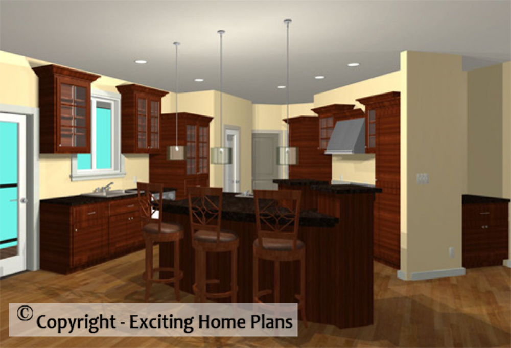 House Plan E1020-10 Interior Kitchen 3D Area