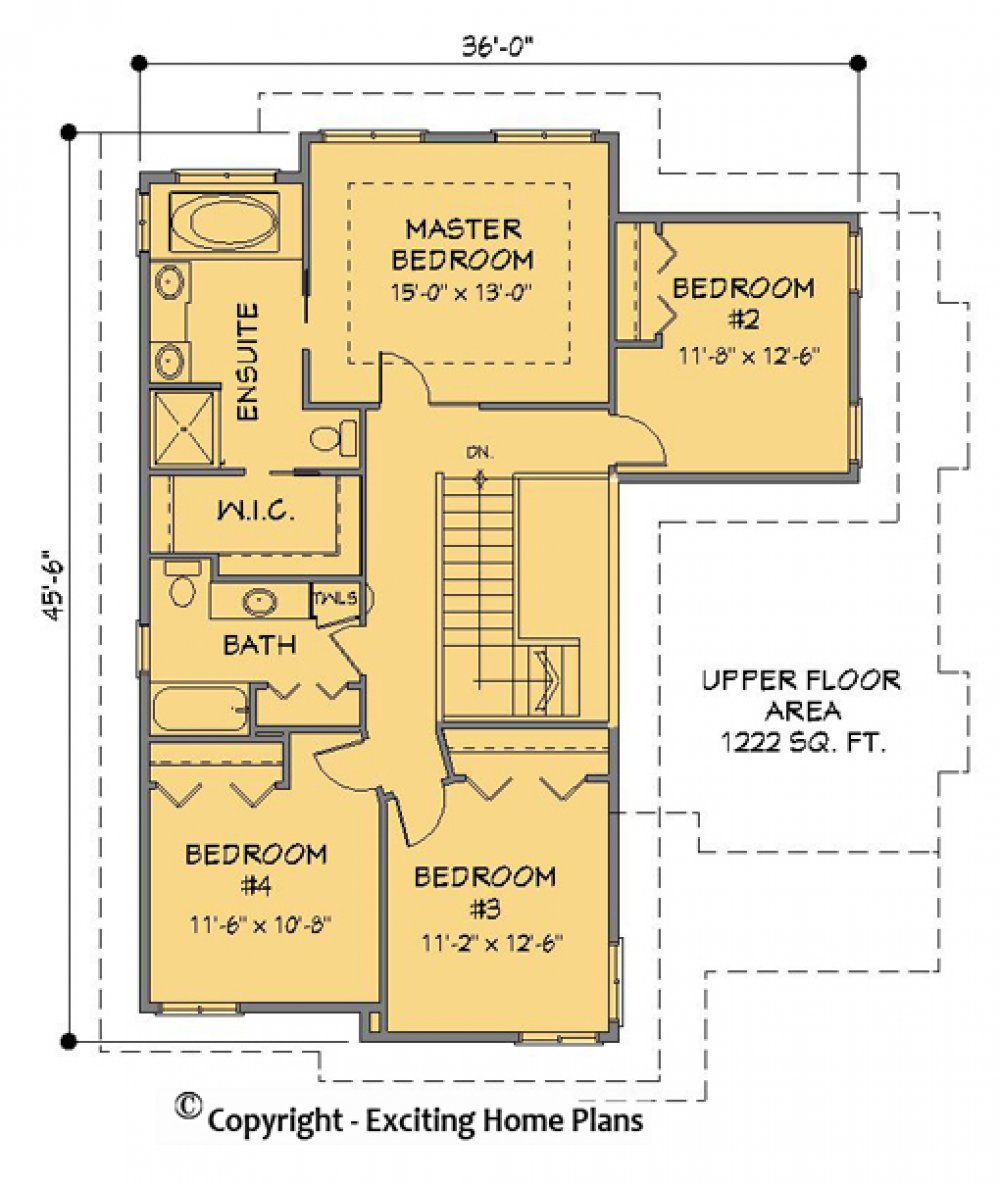House Plan E1178-10 Upper Floor Plan