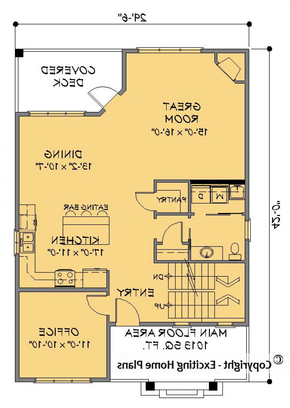 House Plan E1272-10 Main Floor Plan REVERSE