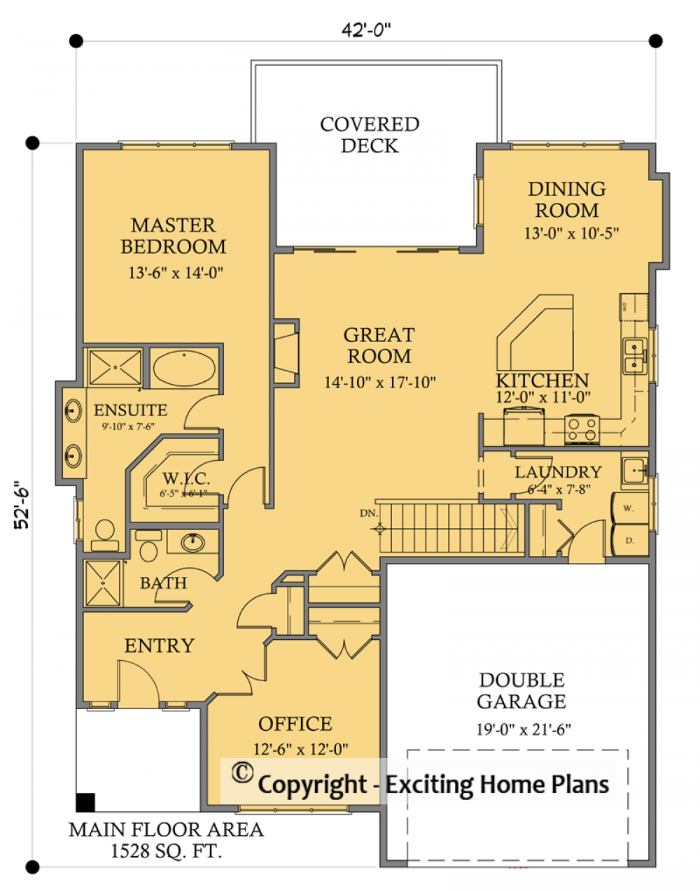 House Plan E1303-10 Main Floor Plan