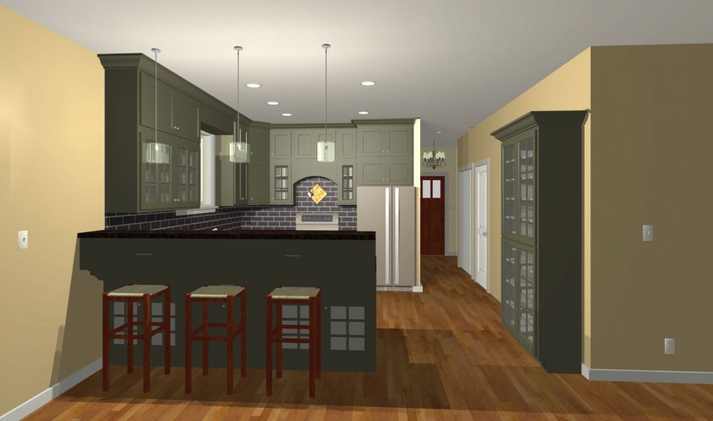House Plan E1205-10 Interior Kitchen 3D Area