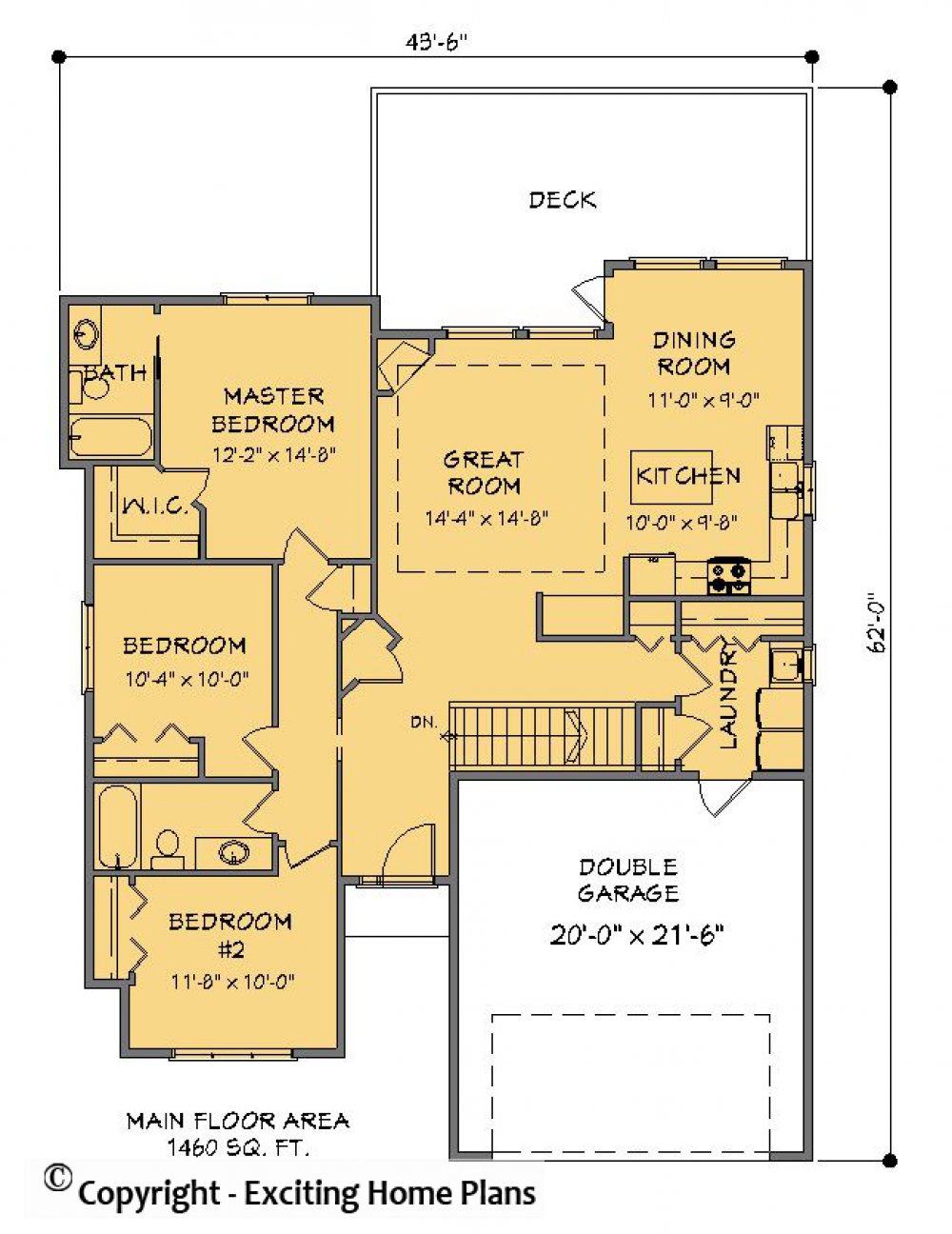 House Plan E1579-10 Main Floor Plan