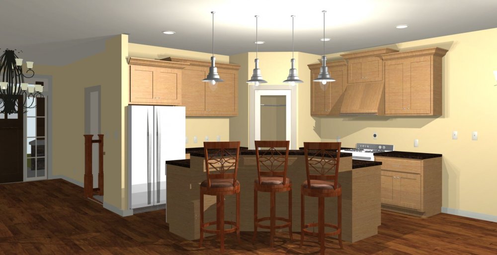House Plan E1572-10 Interior Kitchen 3D Area
