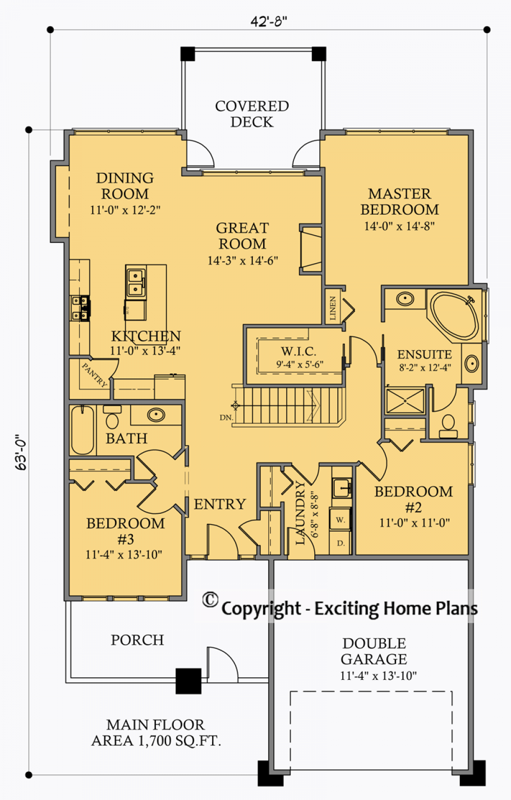 House Plan E1047-10 Main Floor Plan